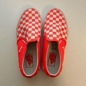 Vans slip on neon pink checkered